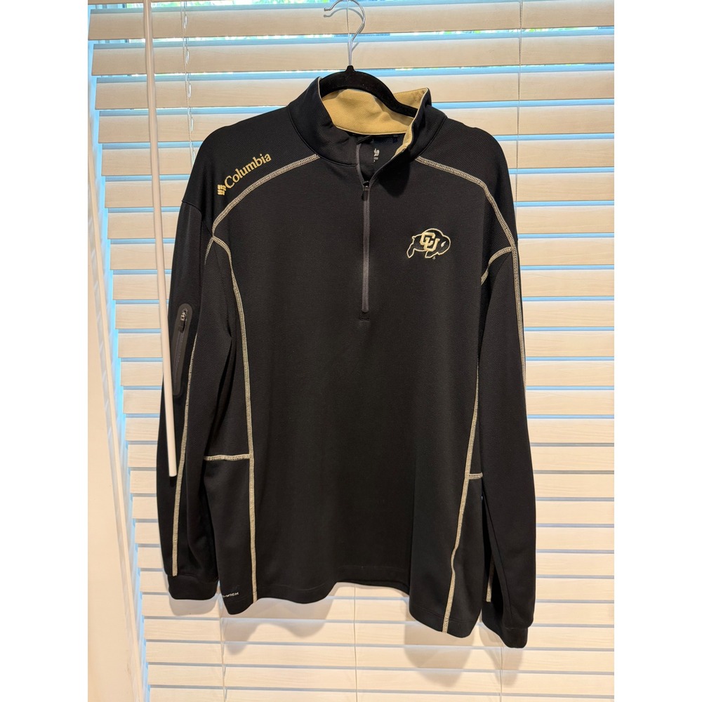 Columbia Golf Colorado Buffaloes Mens XL Black‎ Omni-Wick Quarter Zip Pullover